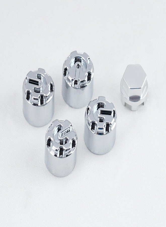 DJX 4PCS Aluminum M4 Wheel Nut Center Cap Locking Hubs w/Tool for 1/10 RC Crawler Traxxas TRX4 Axial SCX10 90046 D90 Redcat Gen7(Chrome) - Image 4